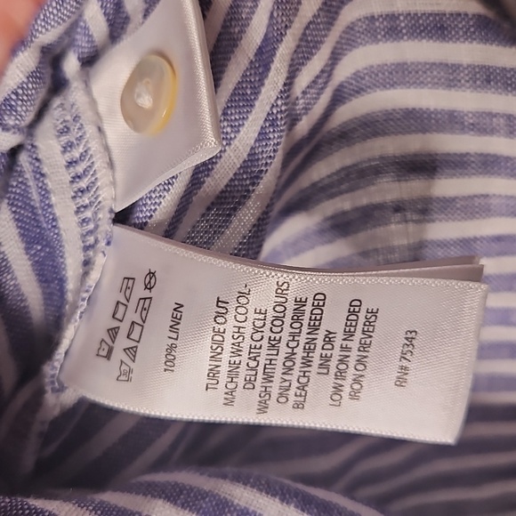 Isaac Mizrahi Three-Quarter Sleeve Striped Linen Dress - Picture 10 of 10